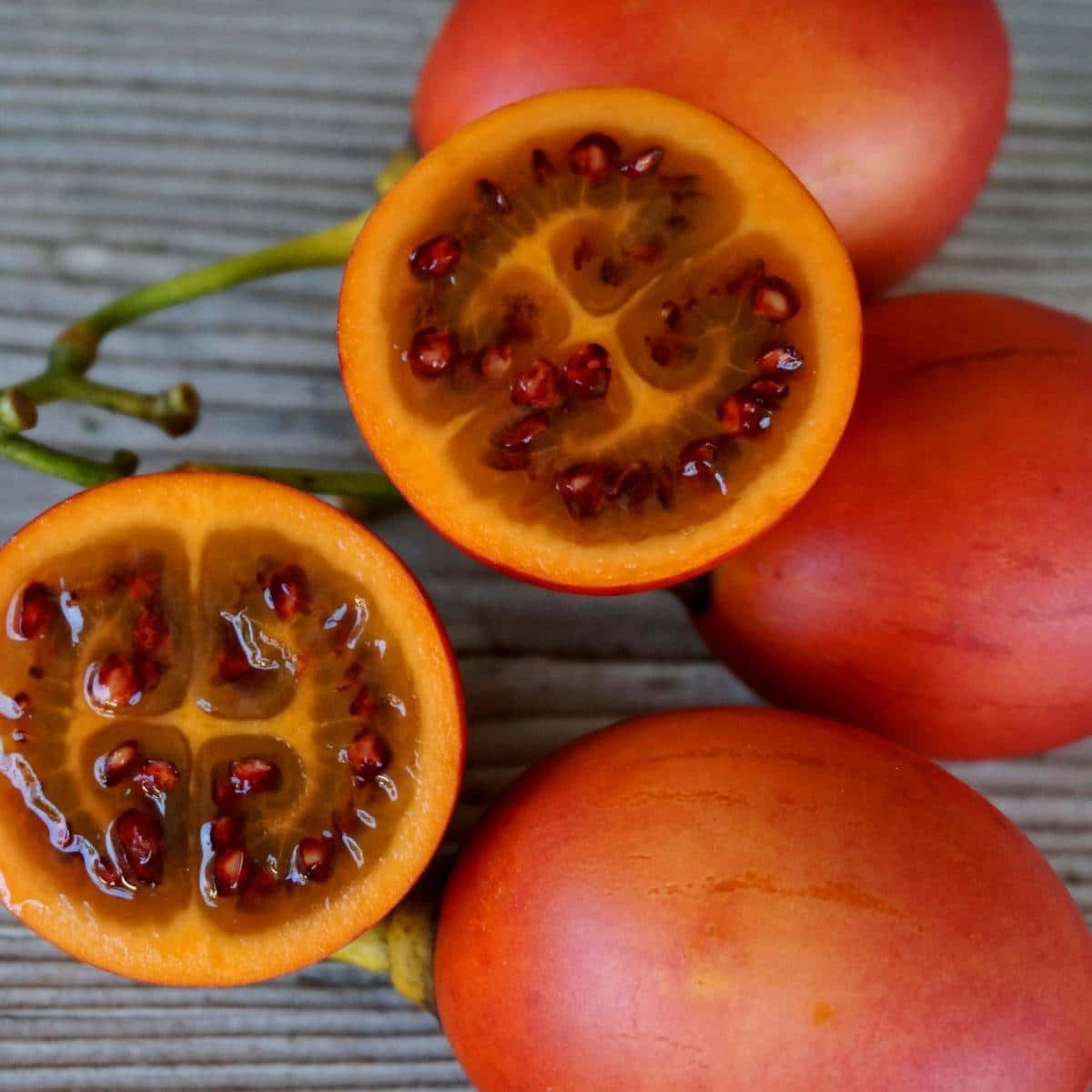 Tamarillo Fruit Close Up Angle Shot Background