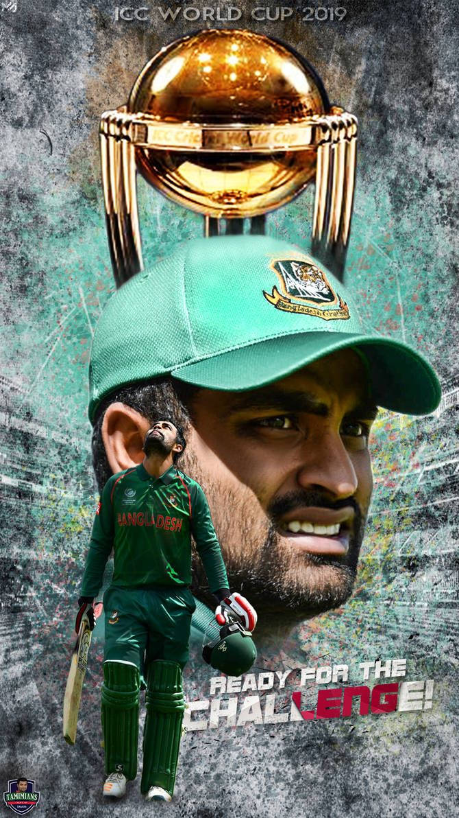 Tamim Iqbal With Trophy Background