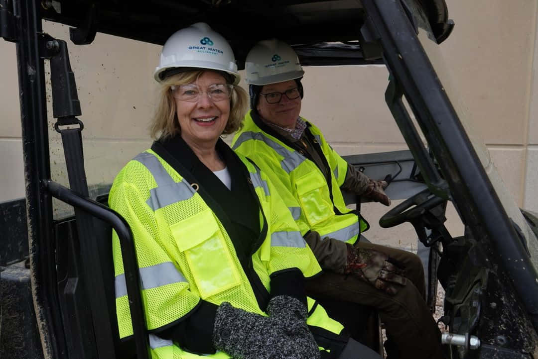 Tammy Baldwin In Forklift Background