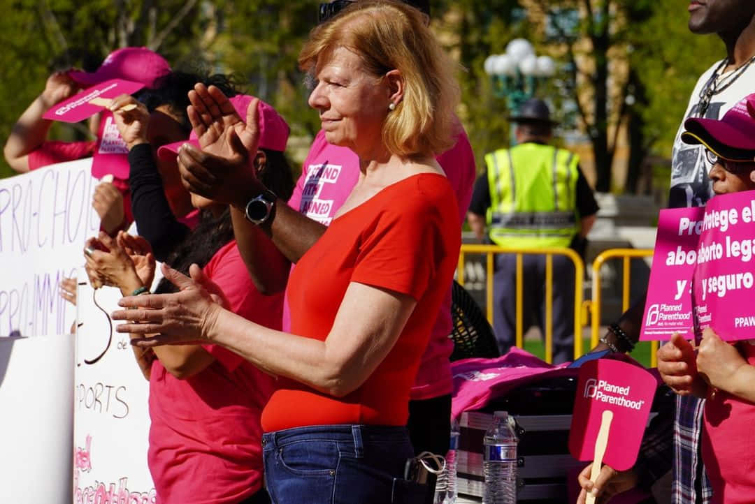 Tammy Baldwin In Pro-choice Rally Background