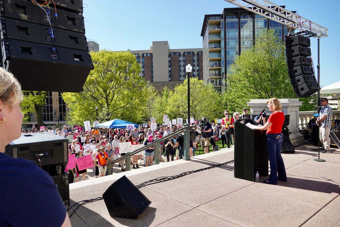 Tammy Baldwin On Rally Stage Background
