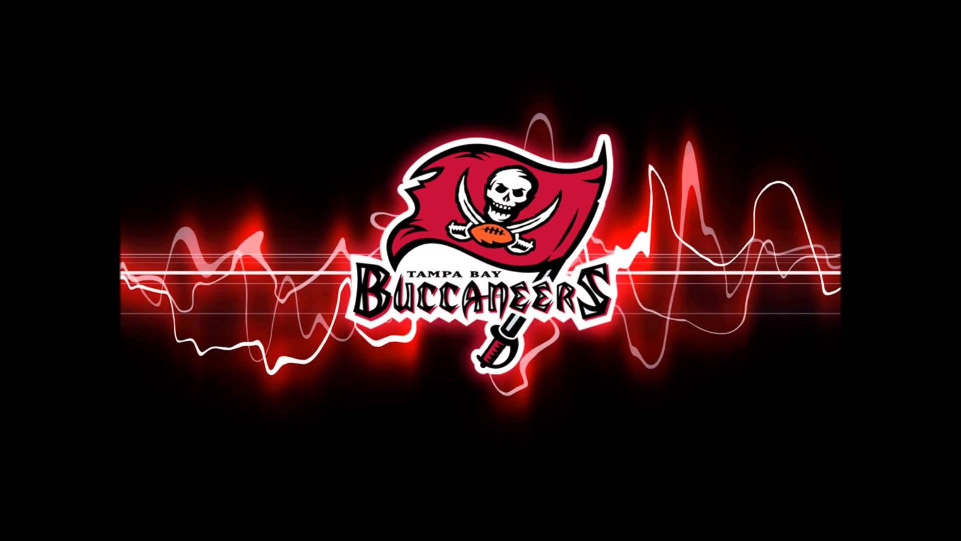 Tampa Bay Buccaneers Neon Waves Logo Background