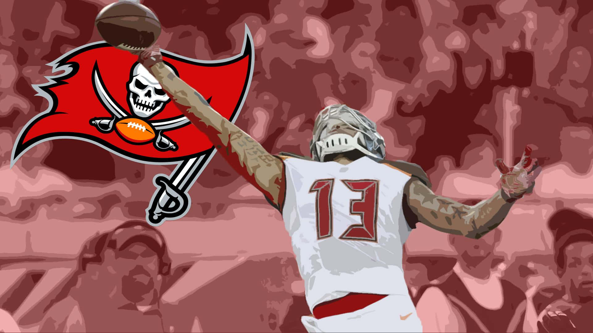 Tampa Bay Buccaneers Wide Receiver Mike Evans Makes A Spectacular Athletic Catch. Background