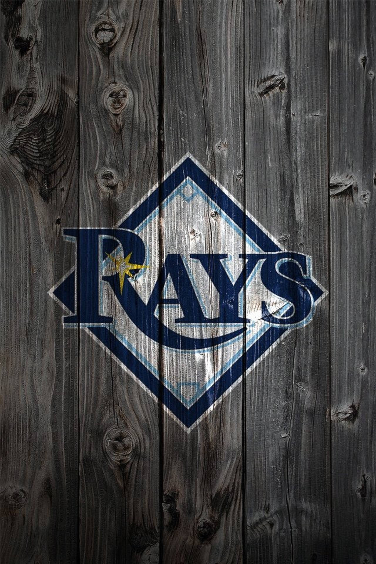 Tampa Bay Rays Emblem On Wood