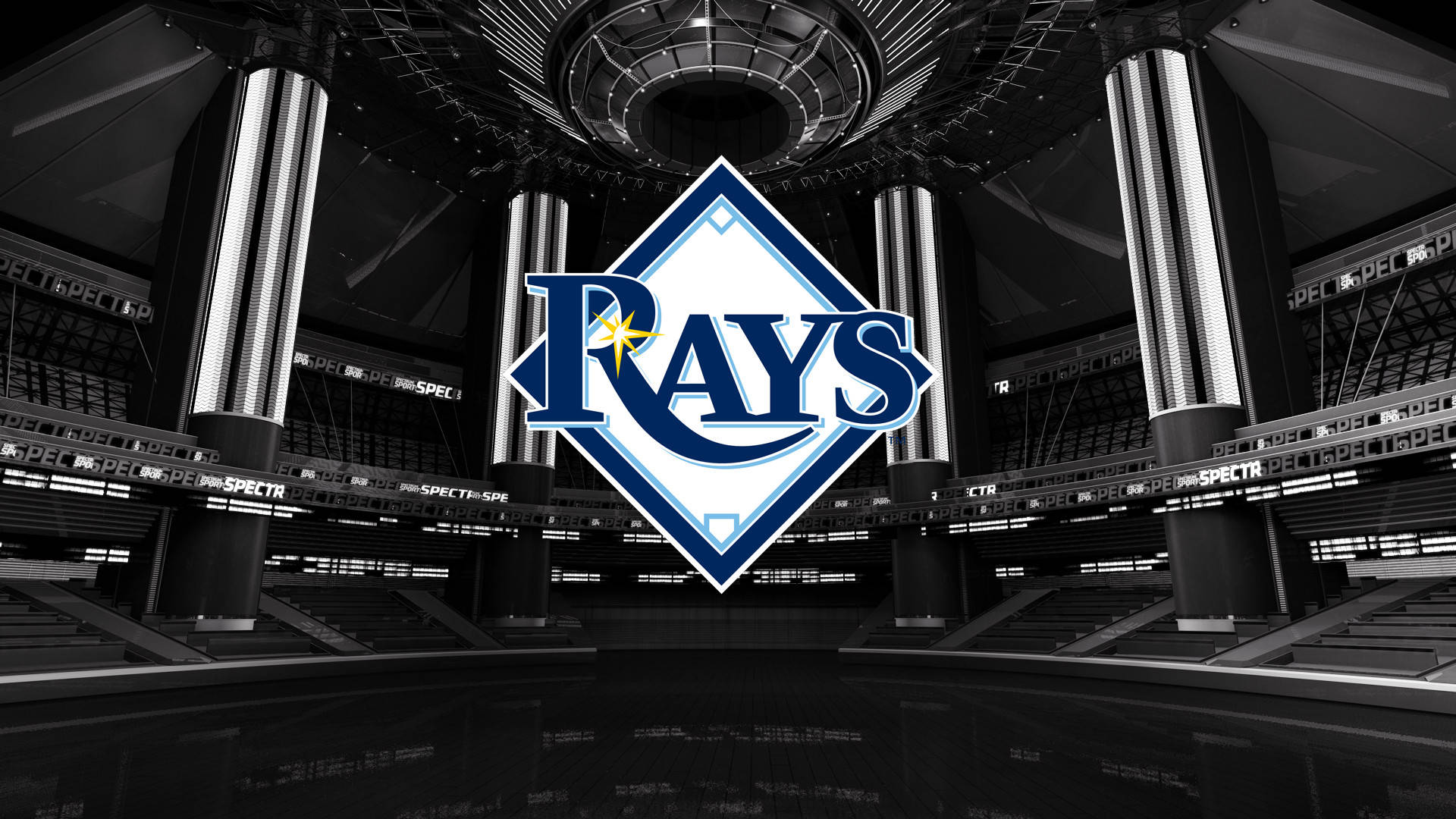 Tampa Bay Rays Iconic Logo Displayed In The Arena Background