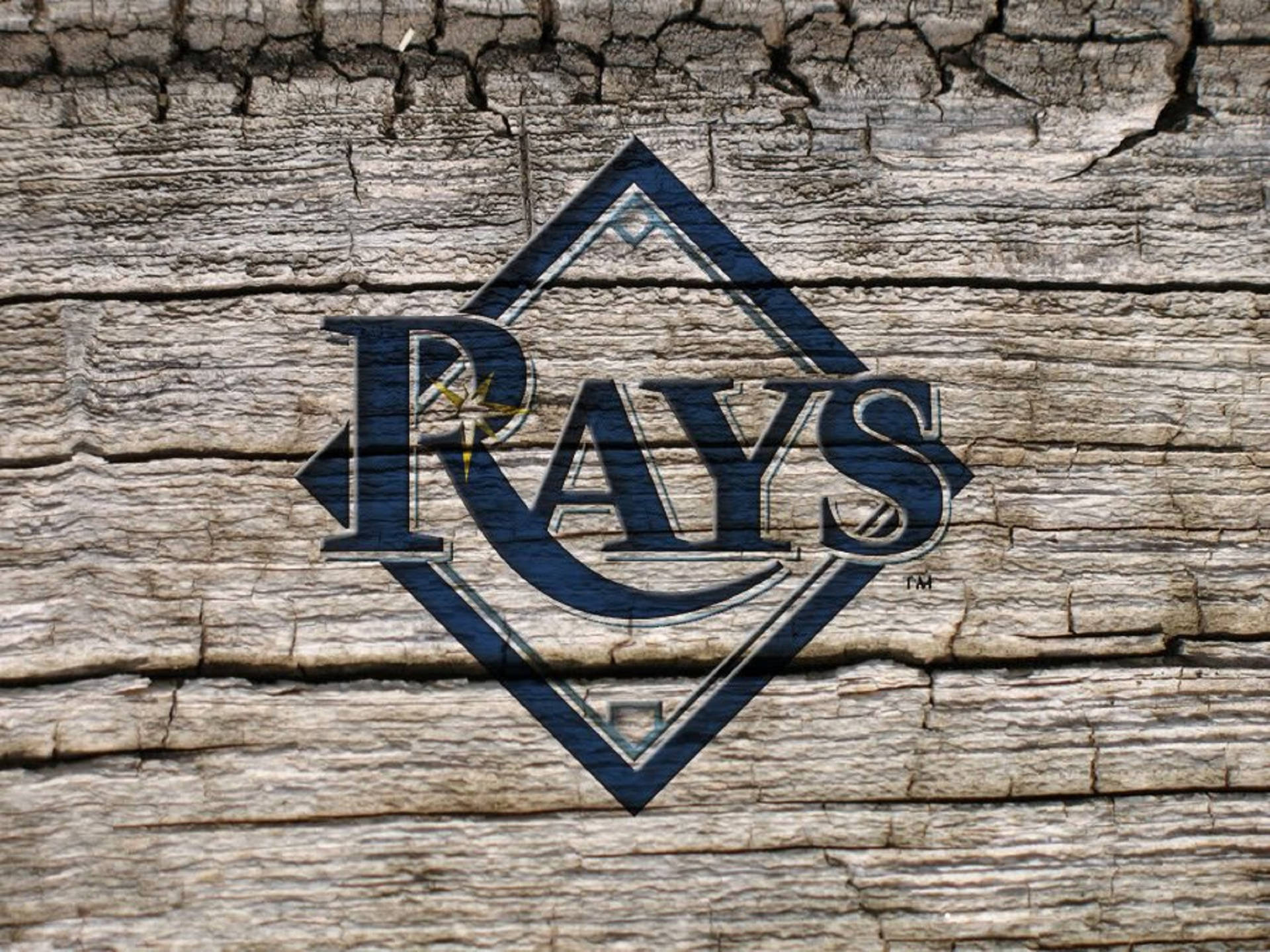 Tampa Bay Rays Logo In Old Wood Background