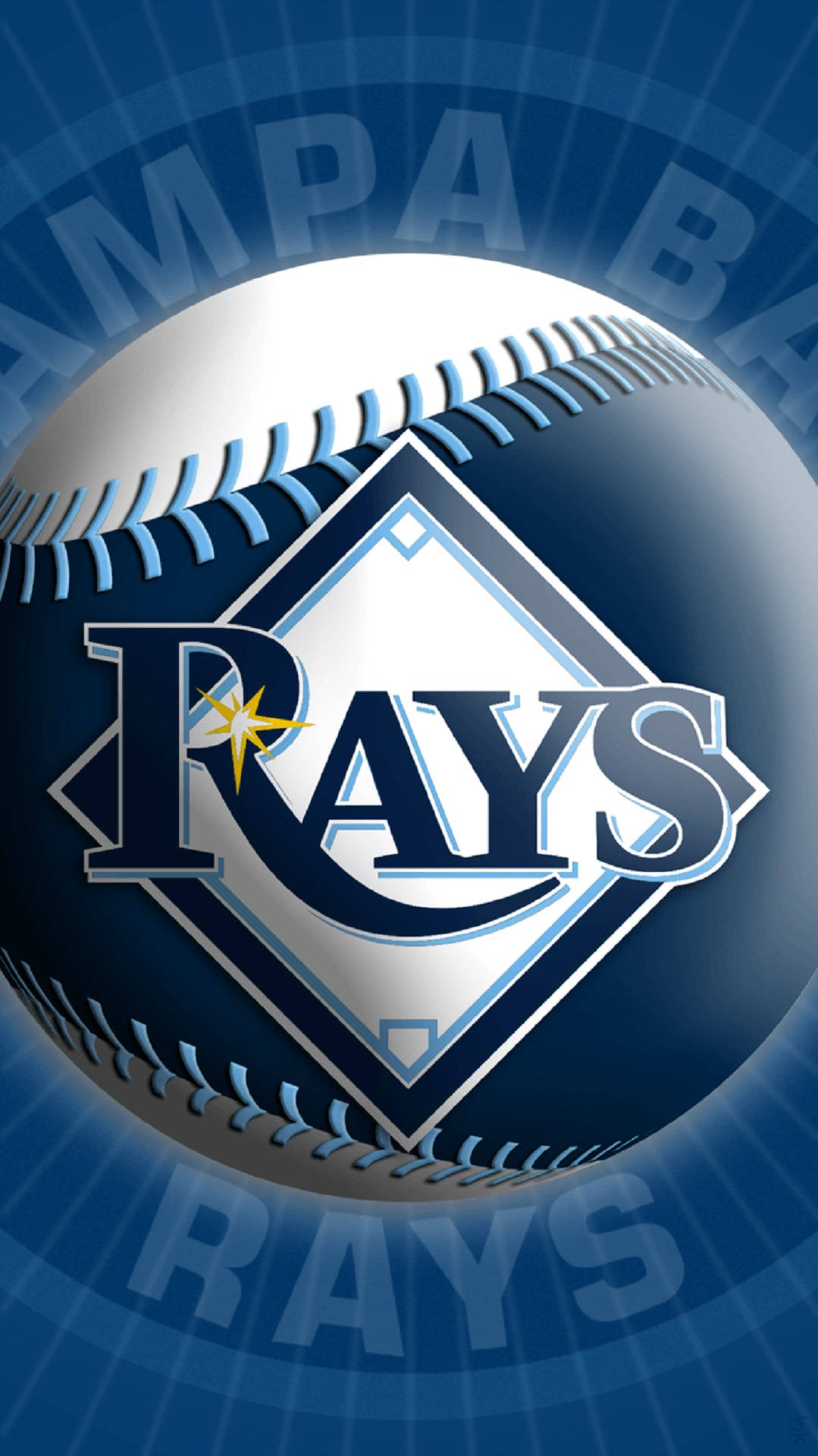 Tampa Bay Rays Symbol In Baseball Background