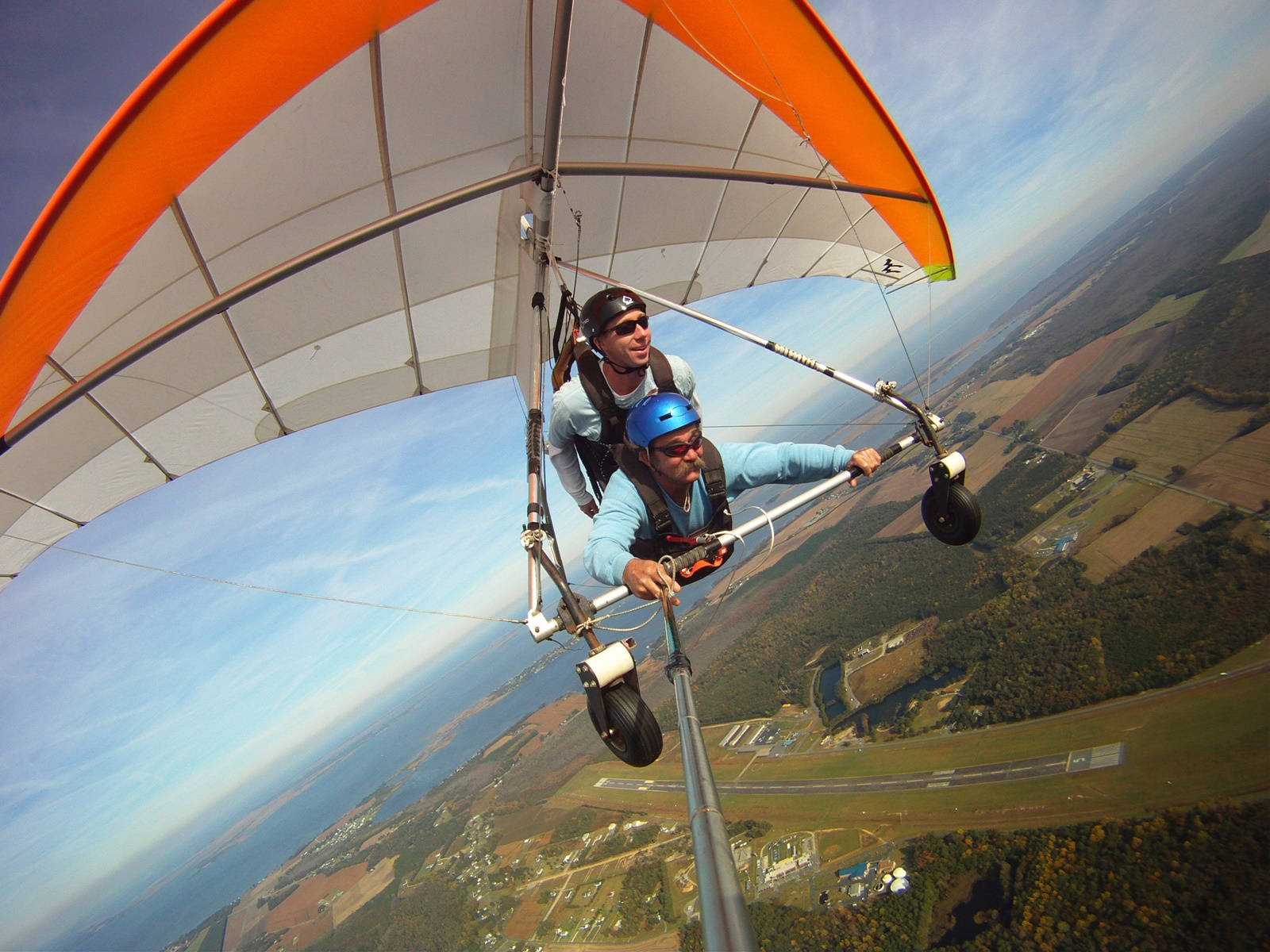 Tandem Hang Gliding Kitty Hawk Kites School Background