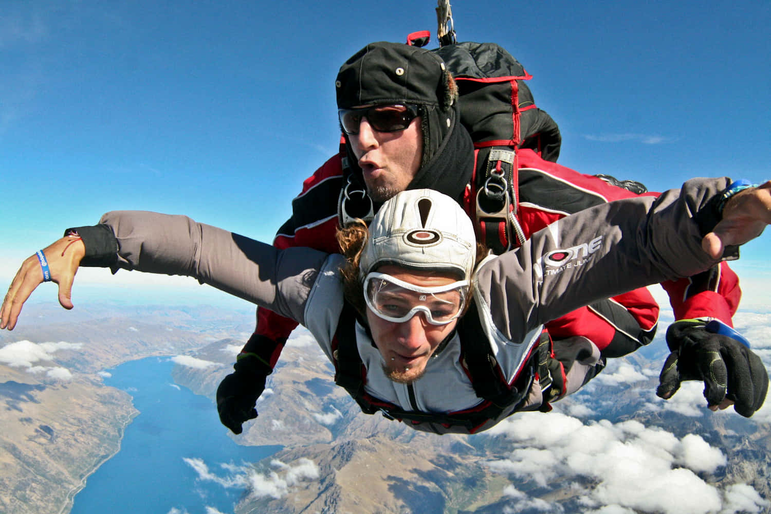 Tandem Skydiving Closeup Shot Background