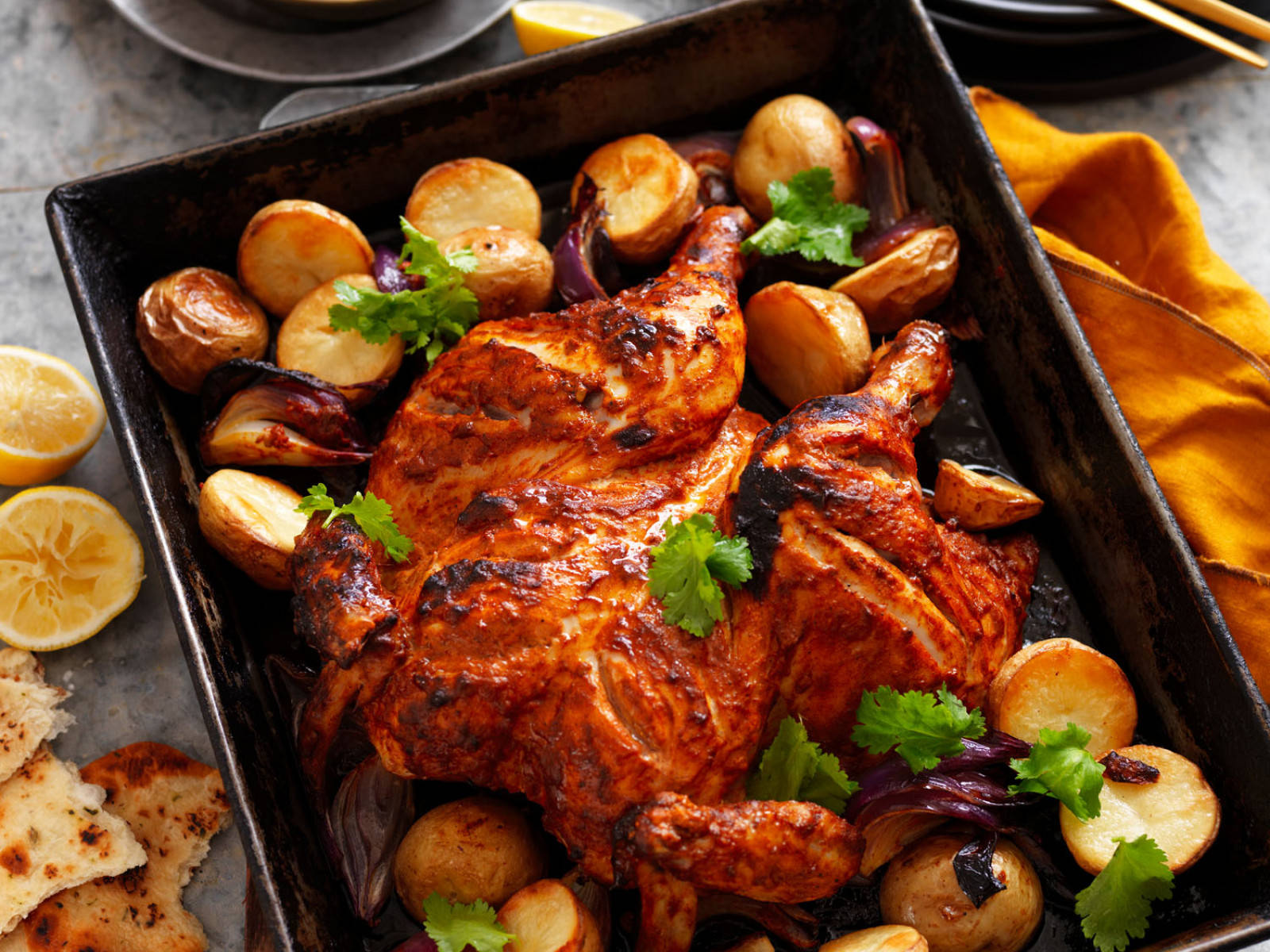 Tandoori Chicken Platter Background