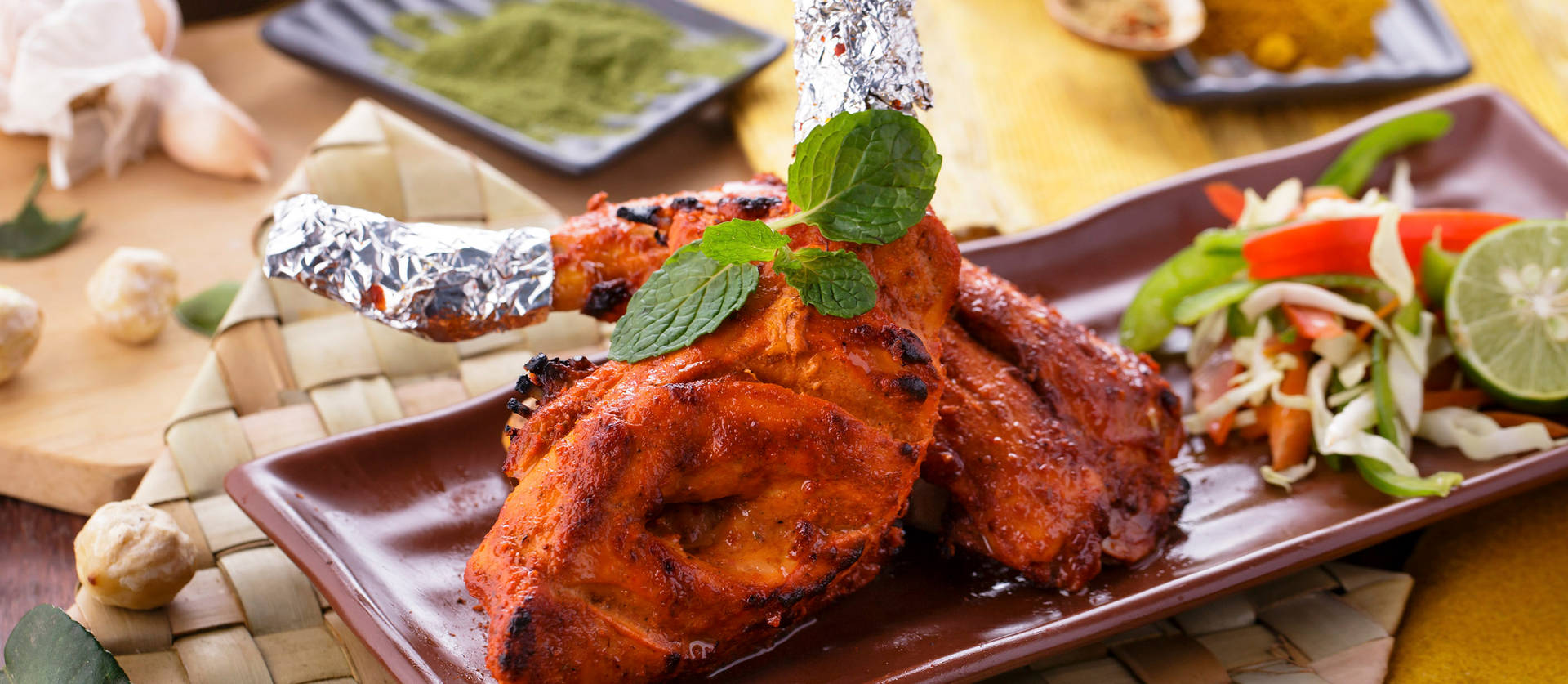 Tandoori Chicken Thighs Background