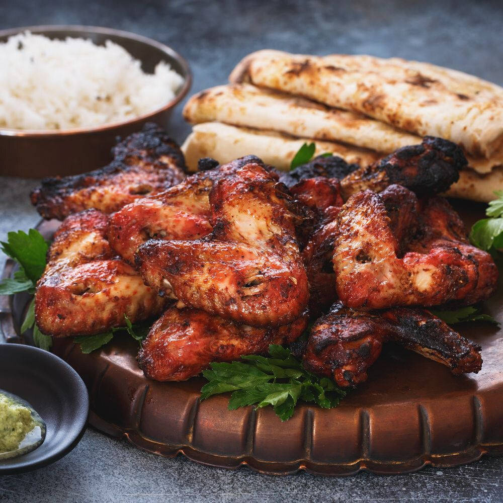 Tandoori Chicken With Pita Background