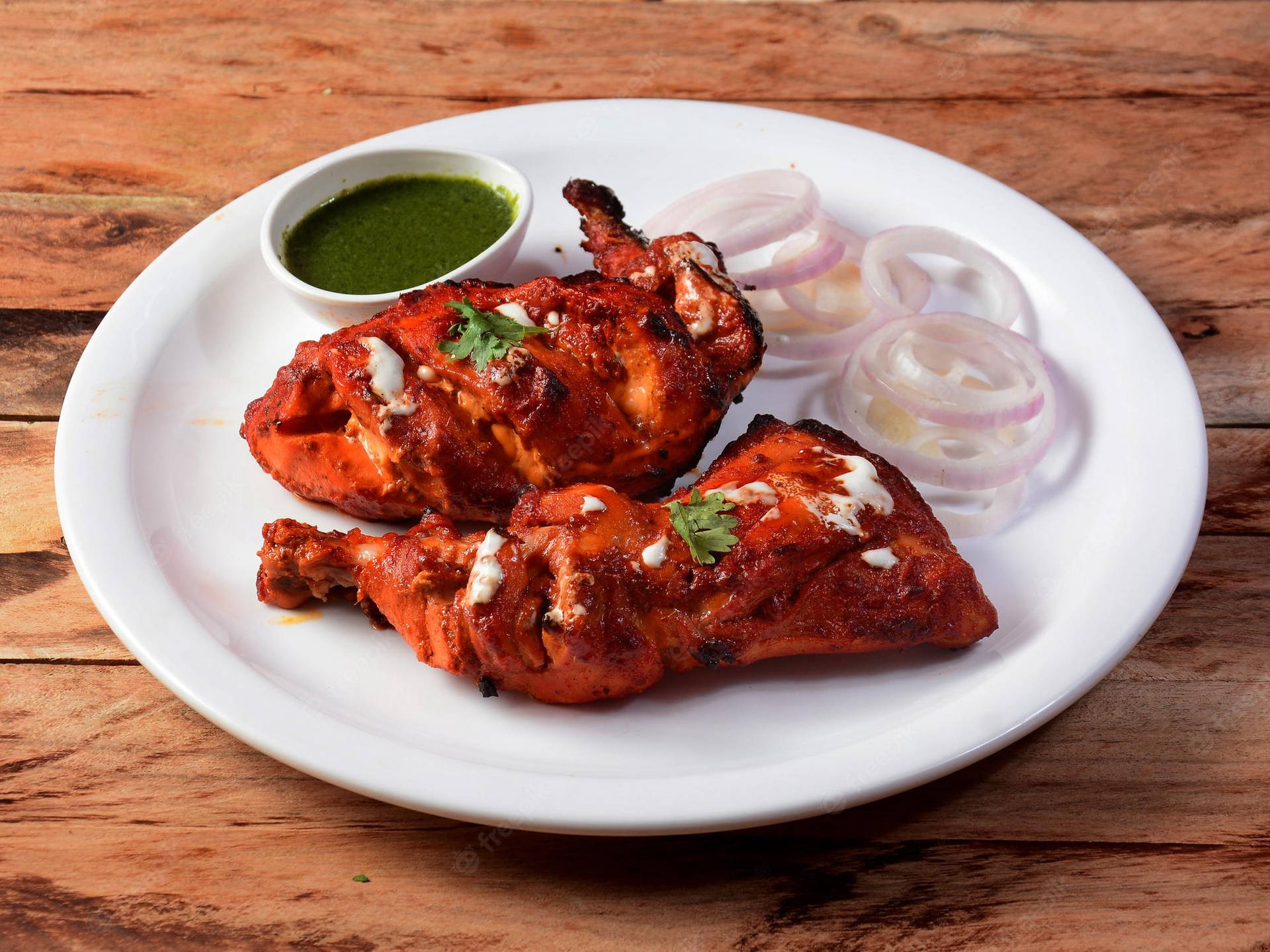 Tandoori Chicken With Wasabi Background