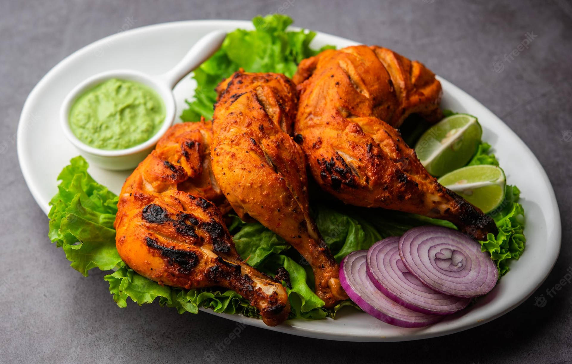 Tandoori Chicken With Wasabi Background