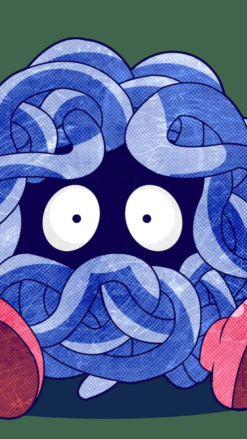 Tangela Pop Art Style Portrait Background