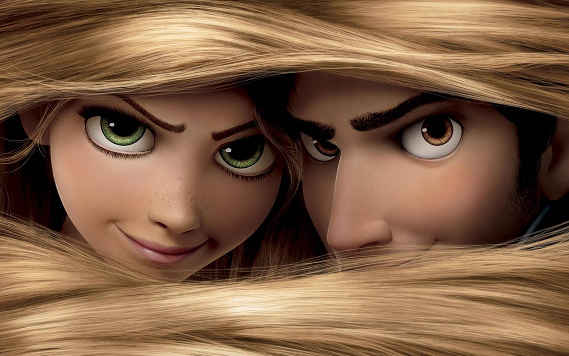 Tangled Rapunzel And Flynn Hair Background