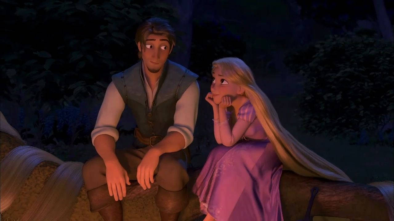 Tangled Rapunzel And Flynn Scene Background