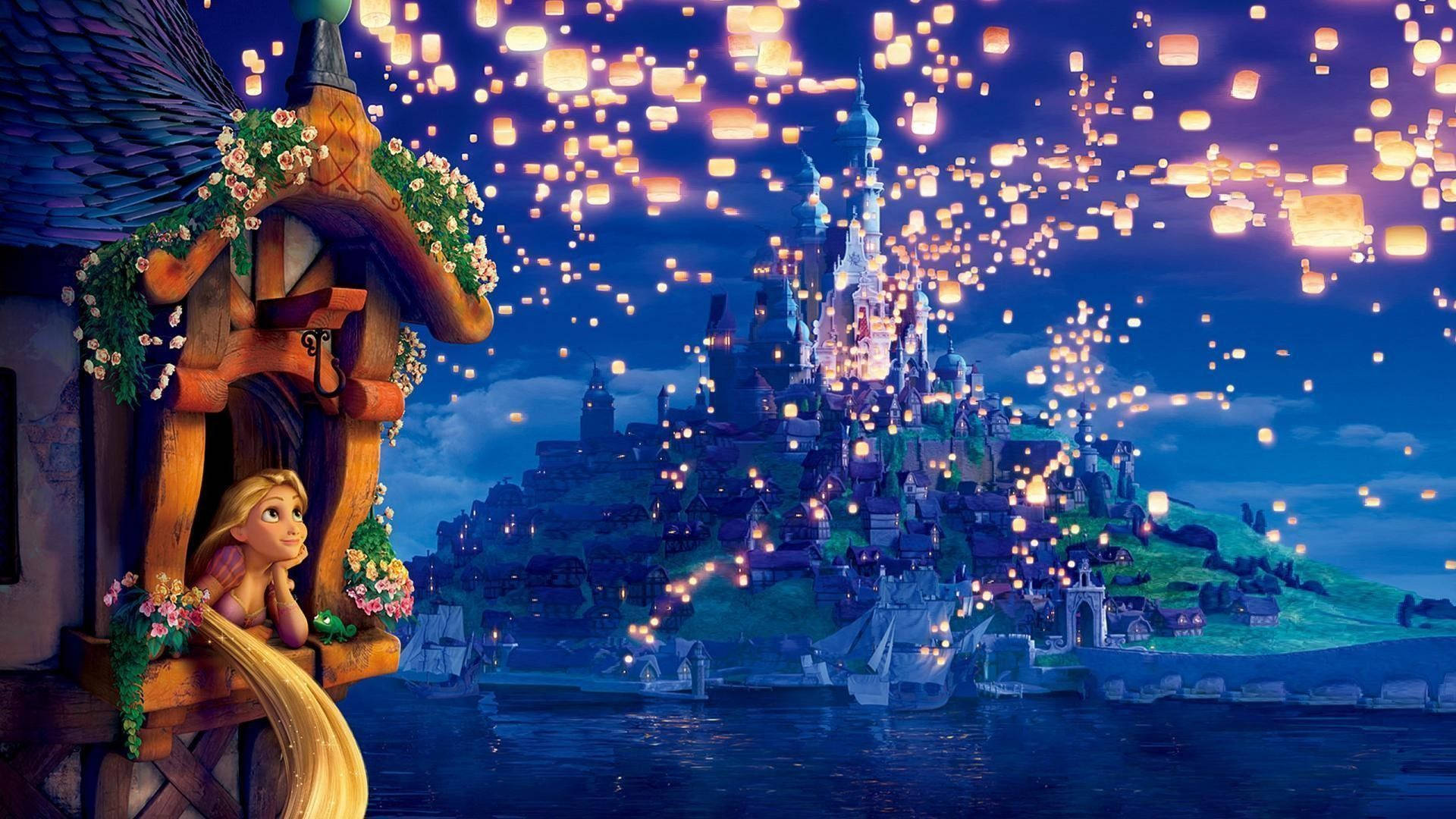Tangled Rapunzel By The Window Background