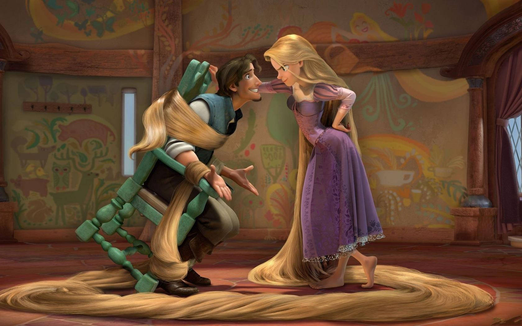 Tangled Rapunzel Interrogating Flynn Background