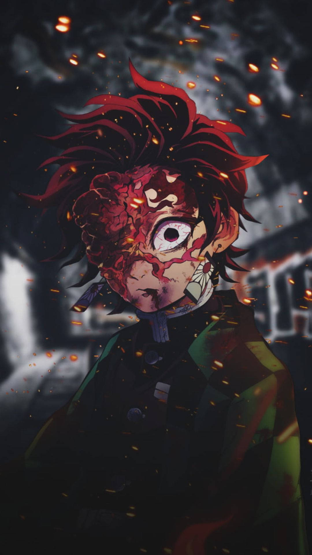 Tanjiro Bloody Demon Slayer Pfp Background