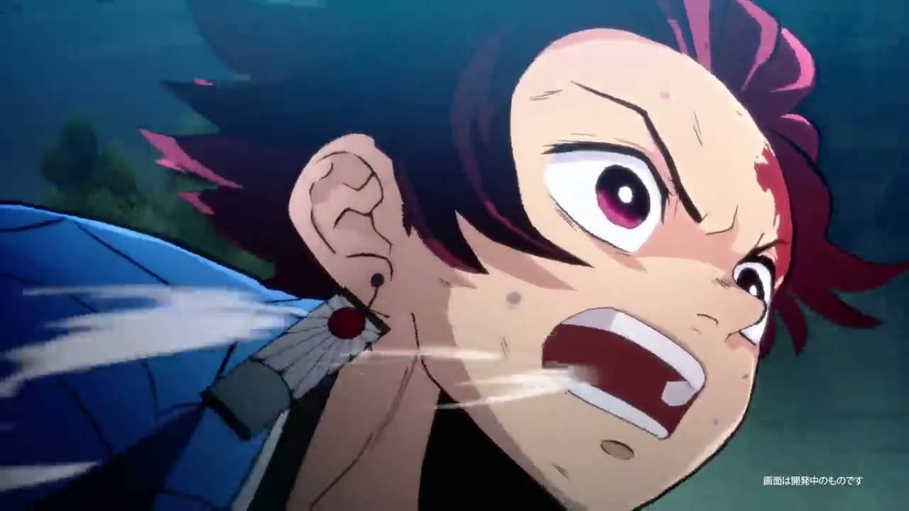 Tanjiro Fighting Demon Slayer Pfp Background