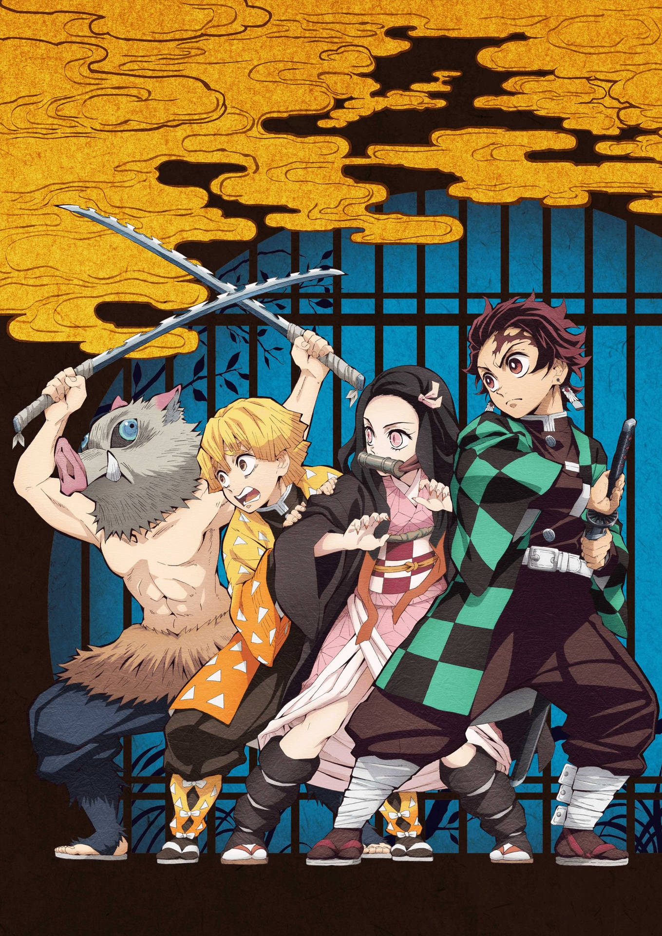 Tanjiro, Nezuko And The Demon Slayer Corps Launch An All-out Attack Against Evil. Background