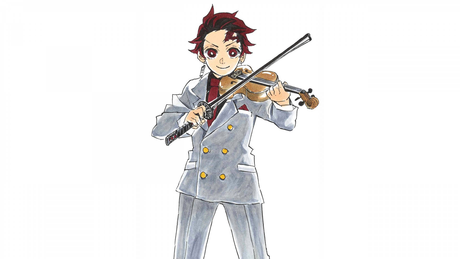 Tanjiro Strumming His Violin Background