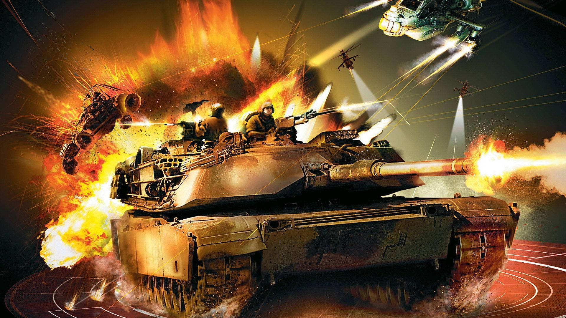 Tank In Battle Field Background