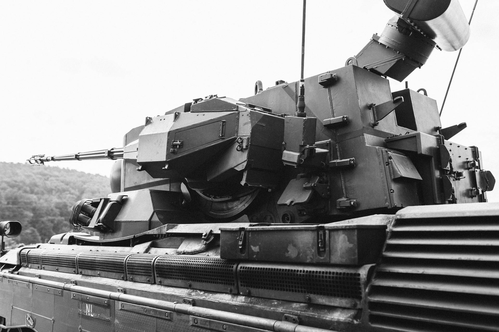 Tank With Modern Main Gun Background