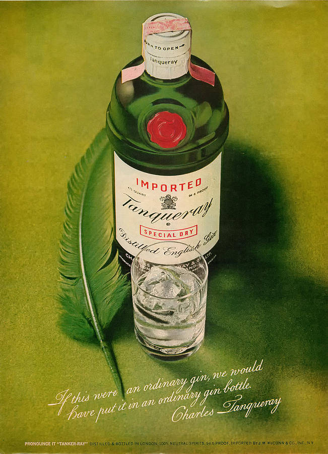 Tanqueray Gin Bottle 1972 Advert