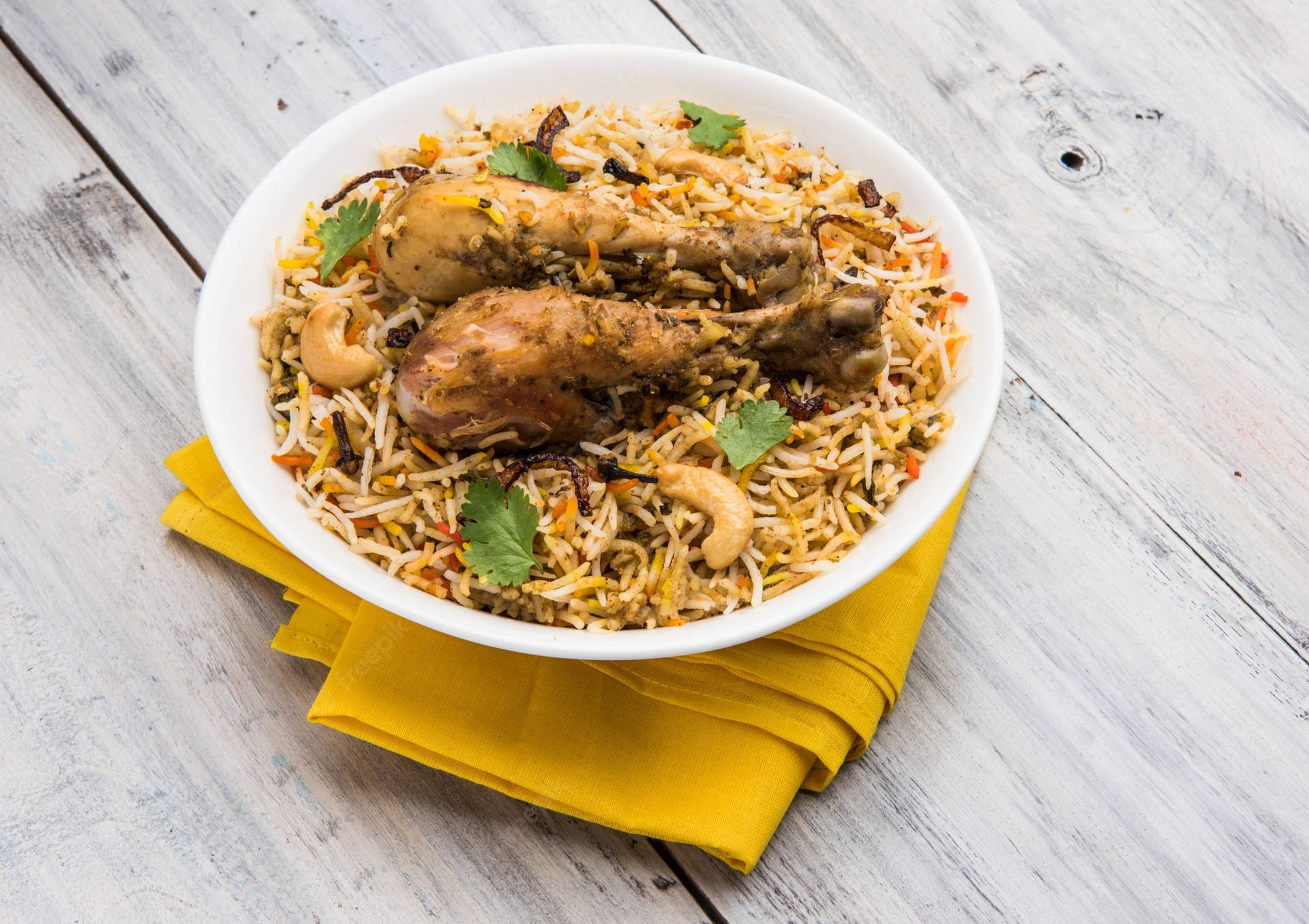 Tantalizing Representation Of Chicken Biryani Background