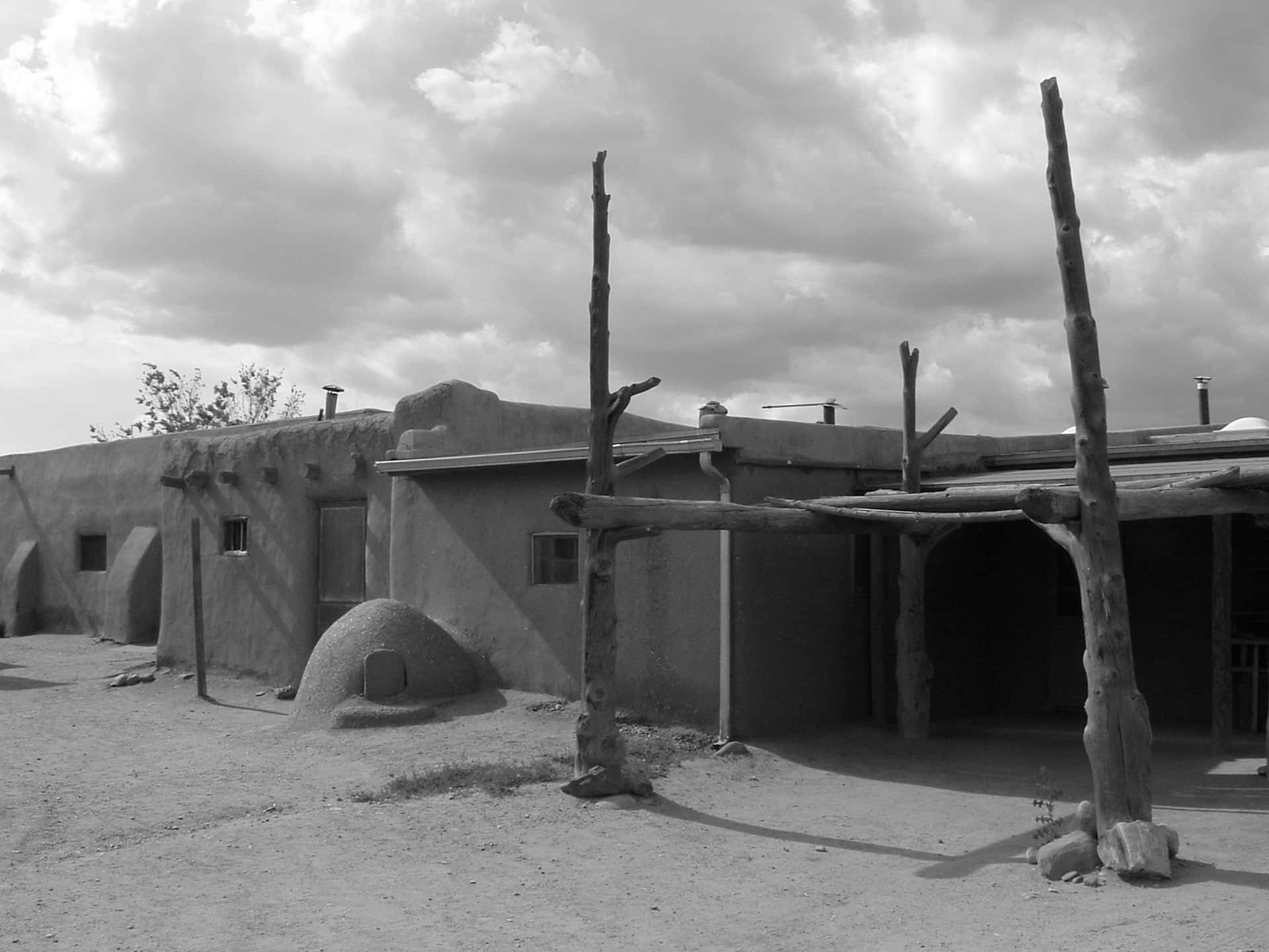 Taos Pueblo Adobe Houses Background