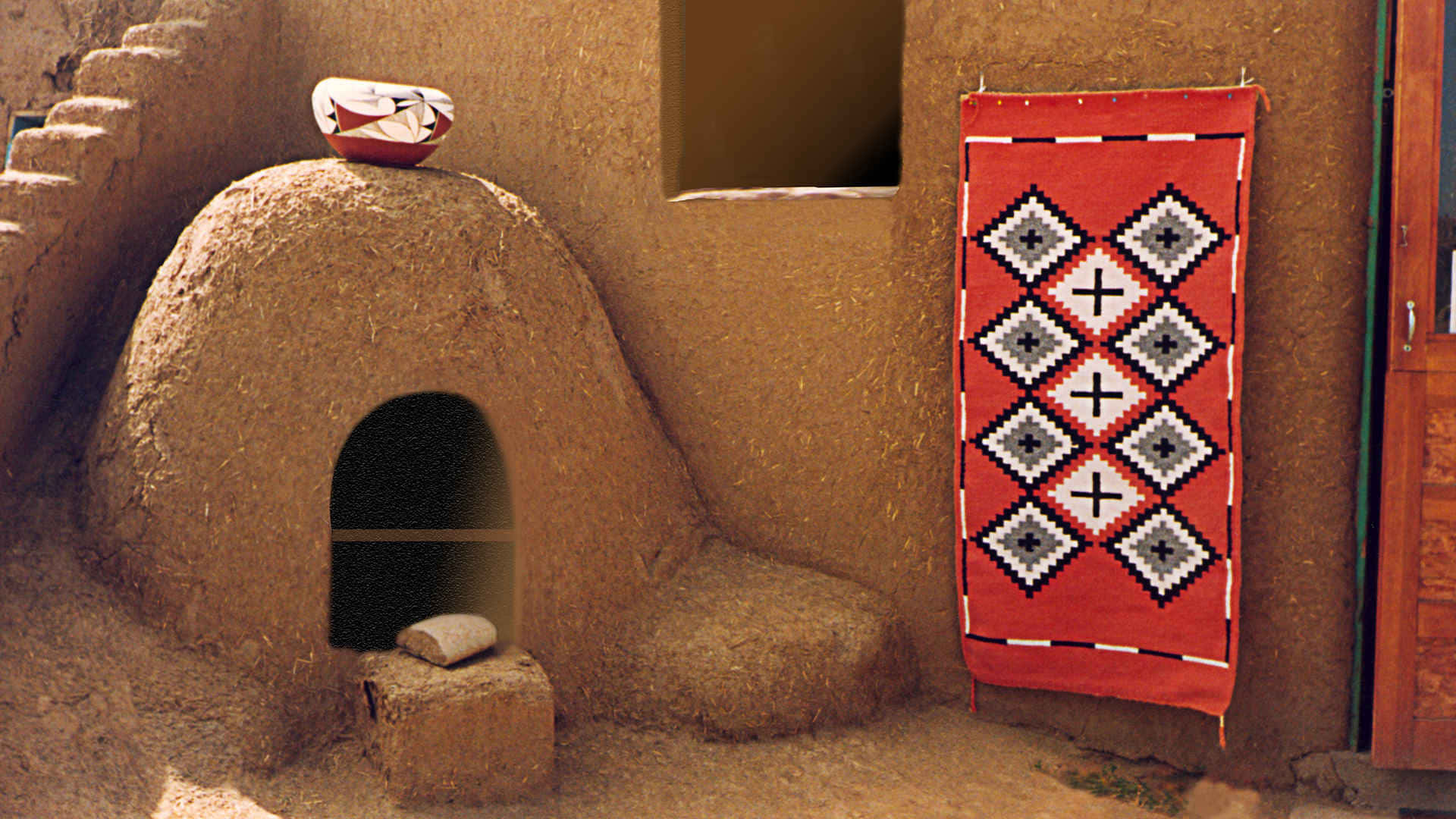 Taos Pueblo Clay Oven Background