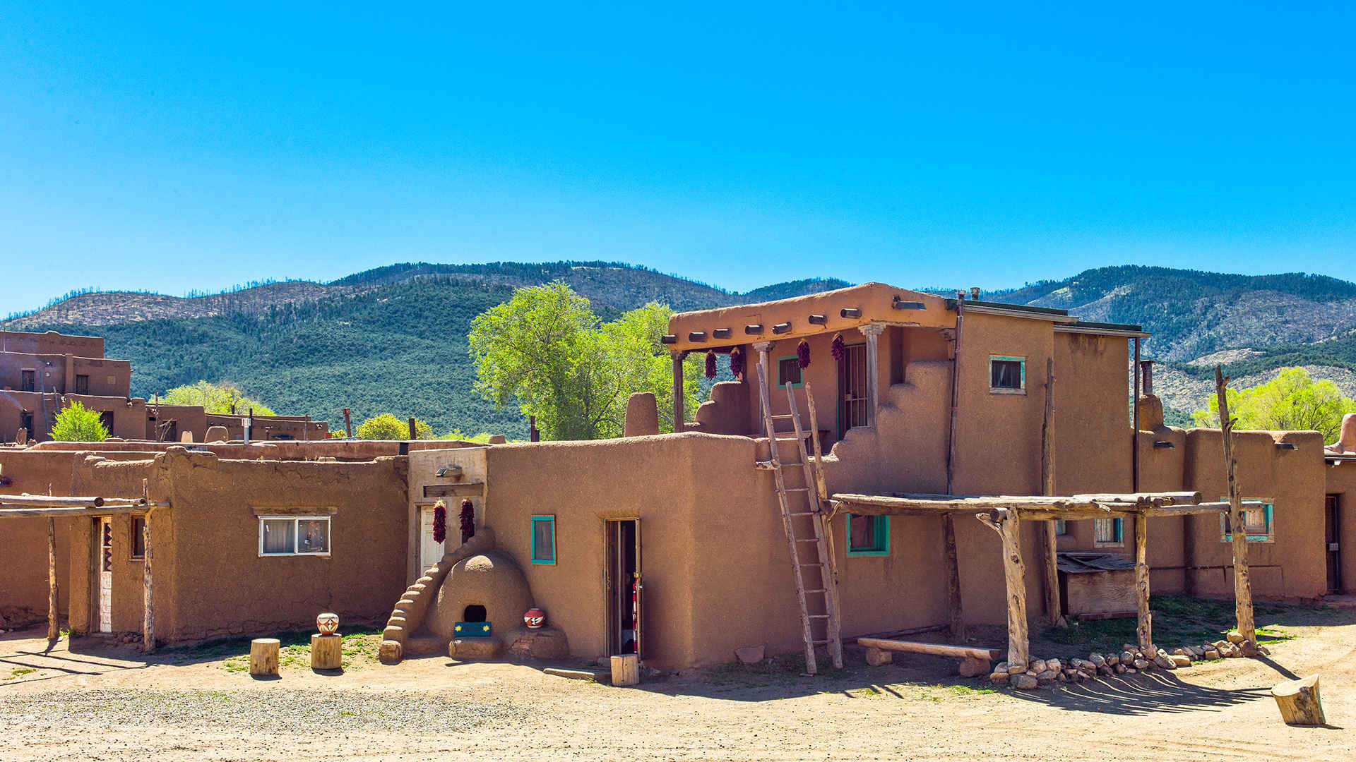 Taos Pueblo Dwellings Background