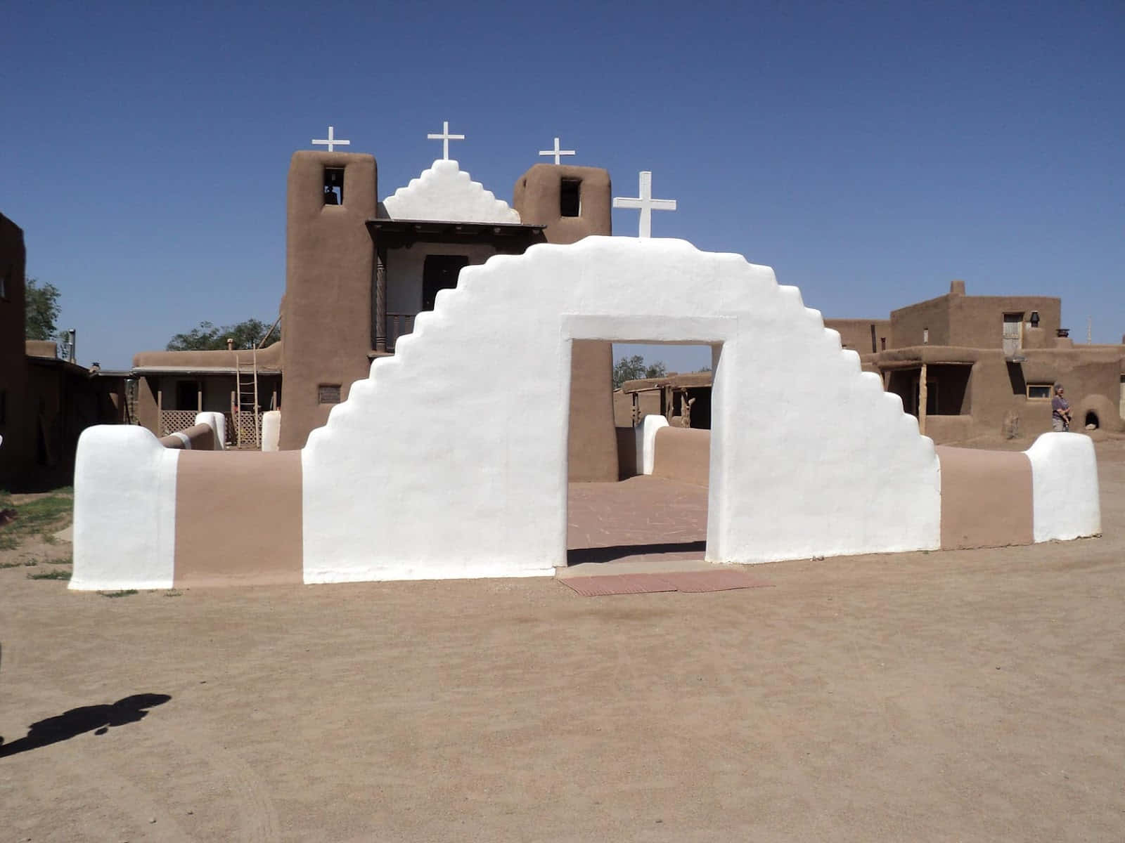 Taos Pueblo San Geronimo Church Facade Background