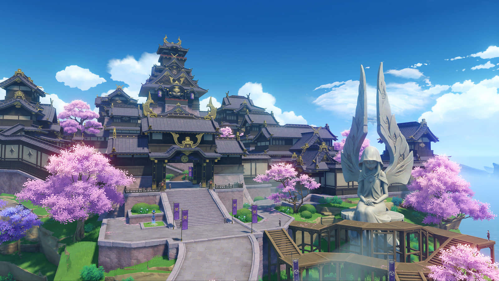 Tap Into Genshin Impact's Sweeping Open World Background