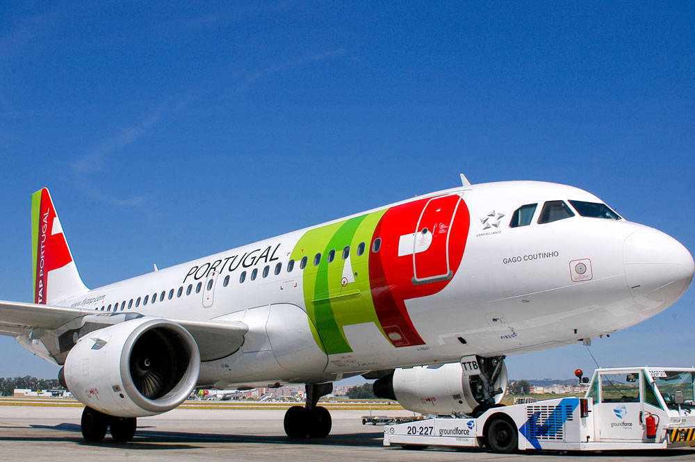 Tap Portugal Plane Engine Background