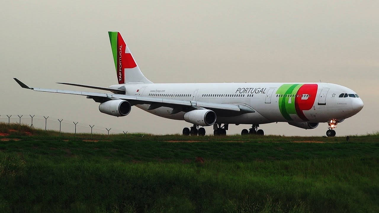 Tap Portugal Plane On Grass Background