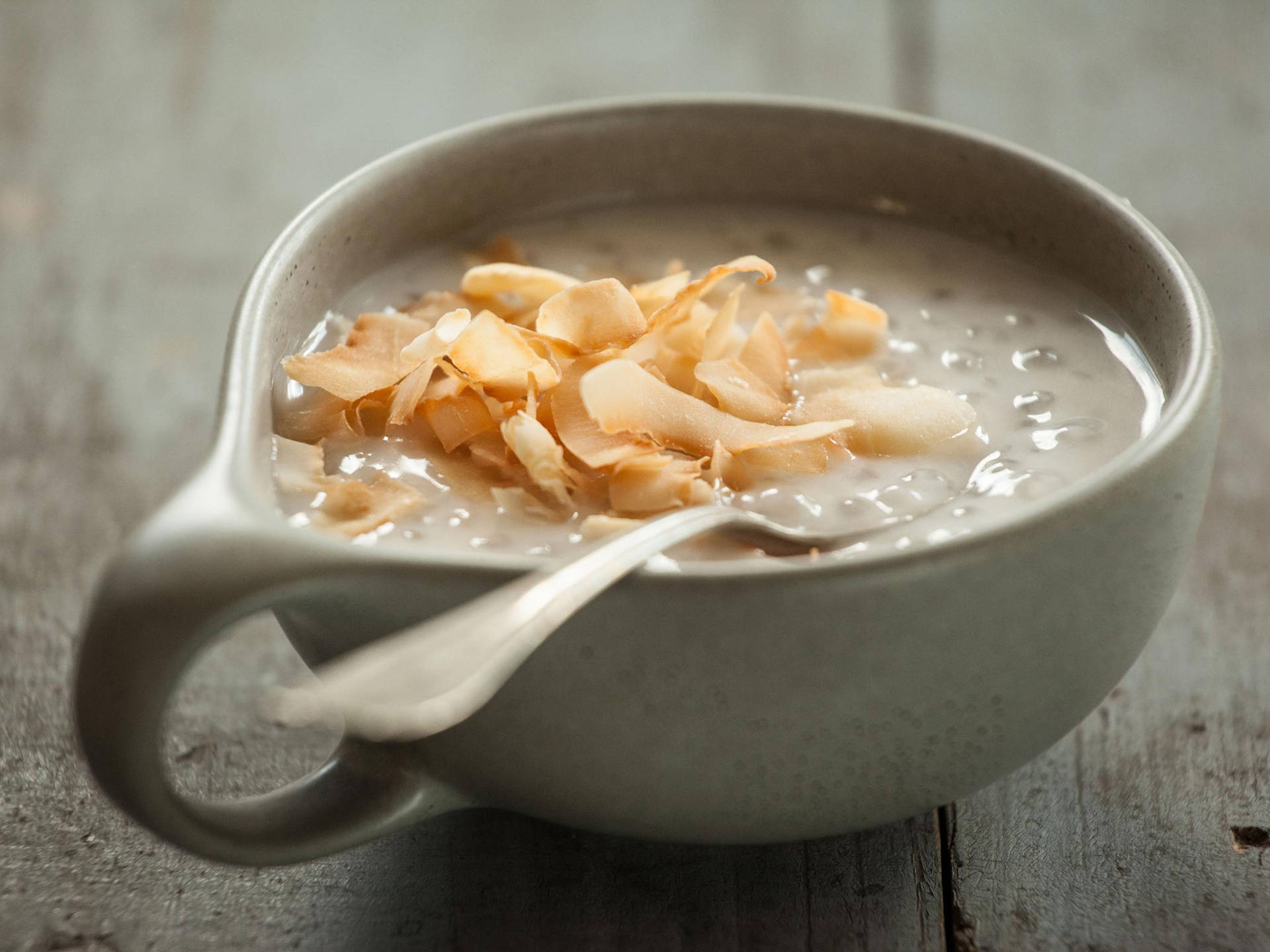 Tapioca With Coconut Chips Background