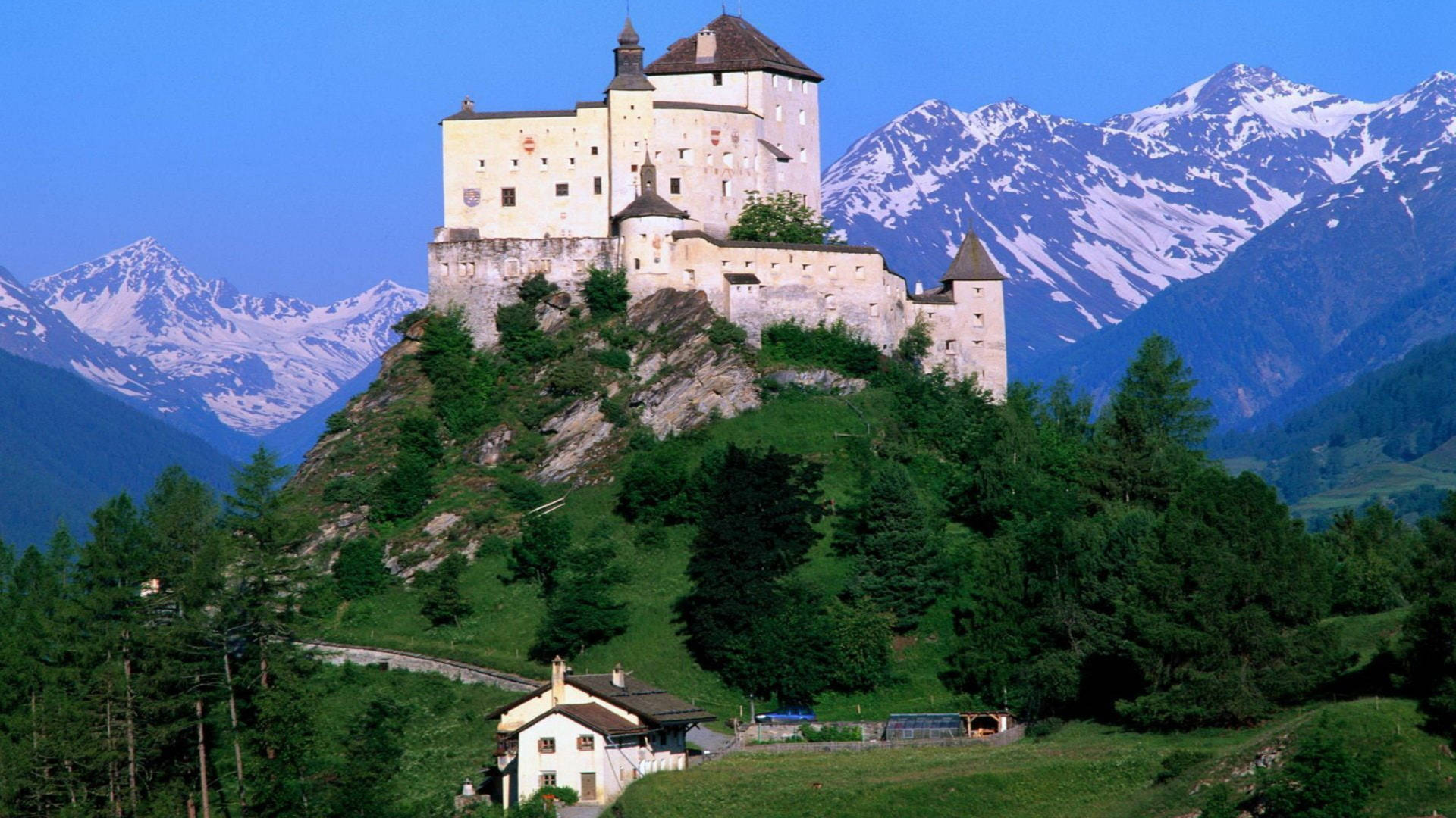 Tarasp Castle Switzerland Background