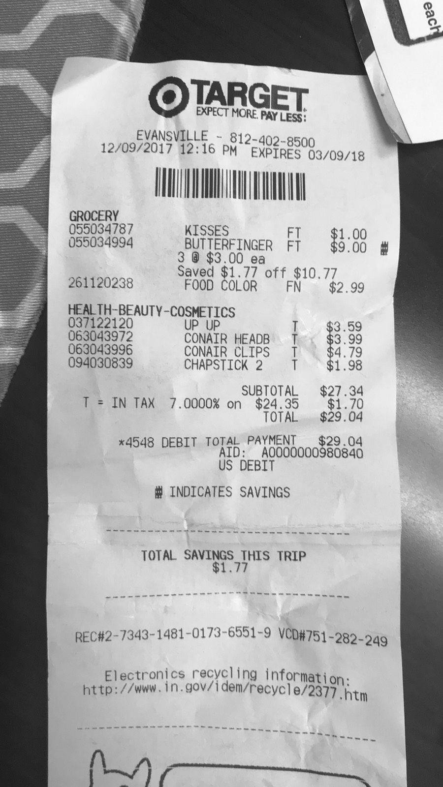 Target Receipt