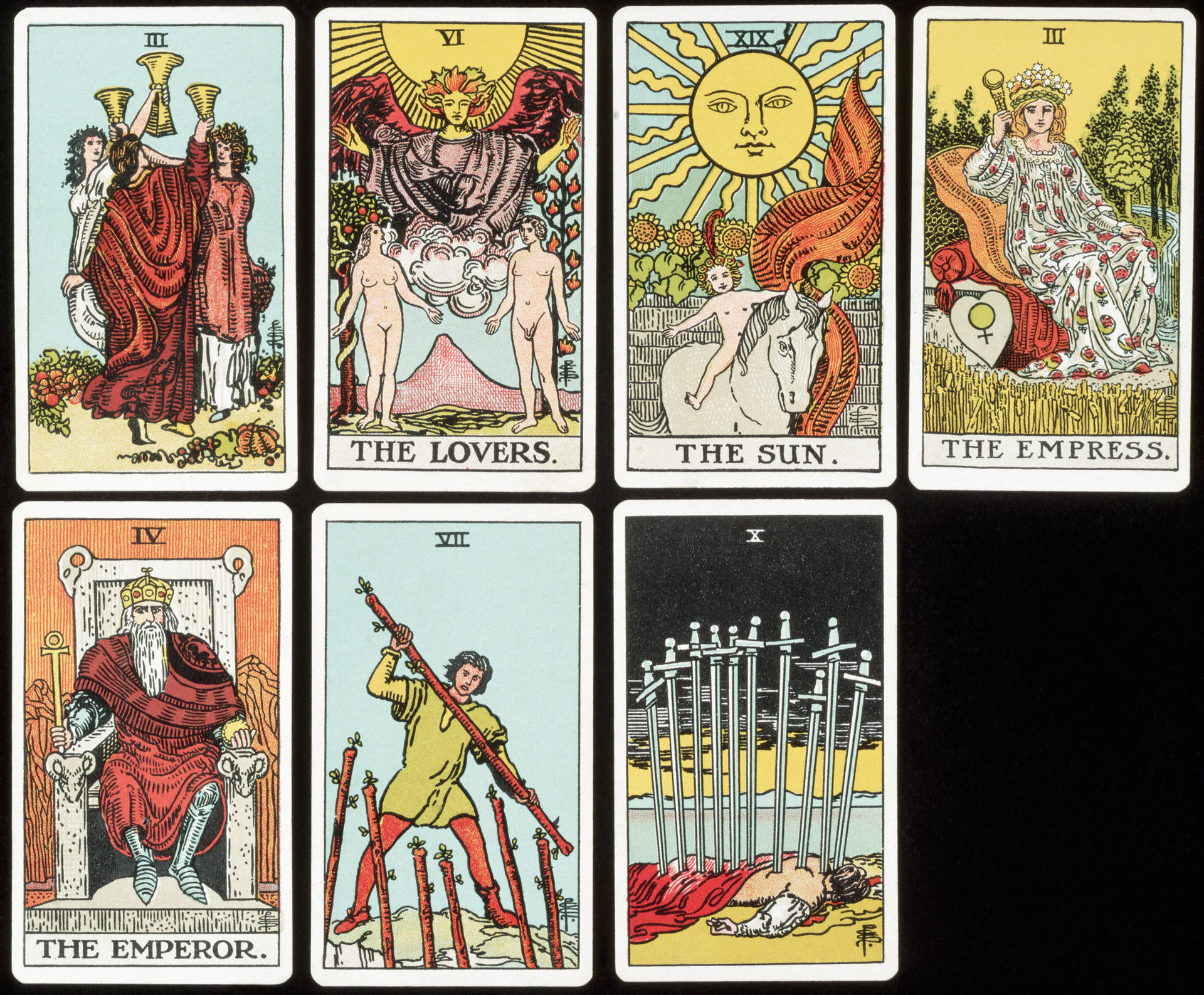 Tarot Cards With A Woman And A Man