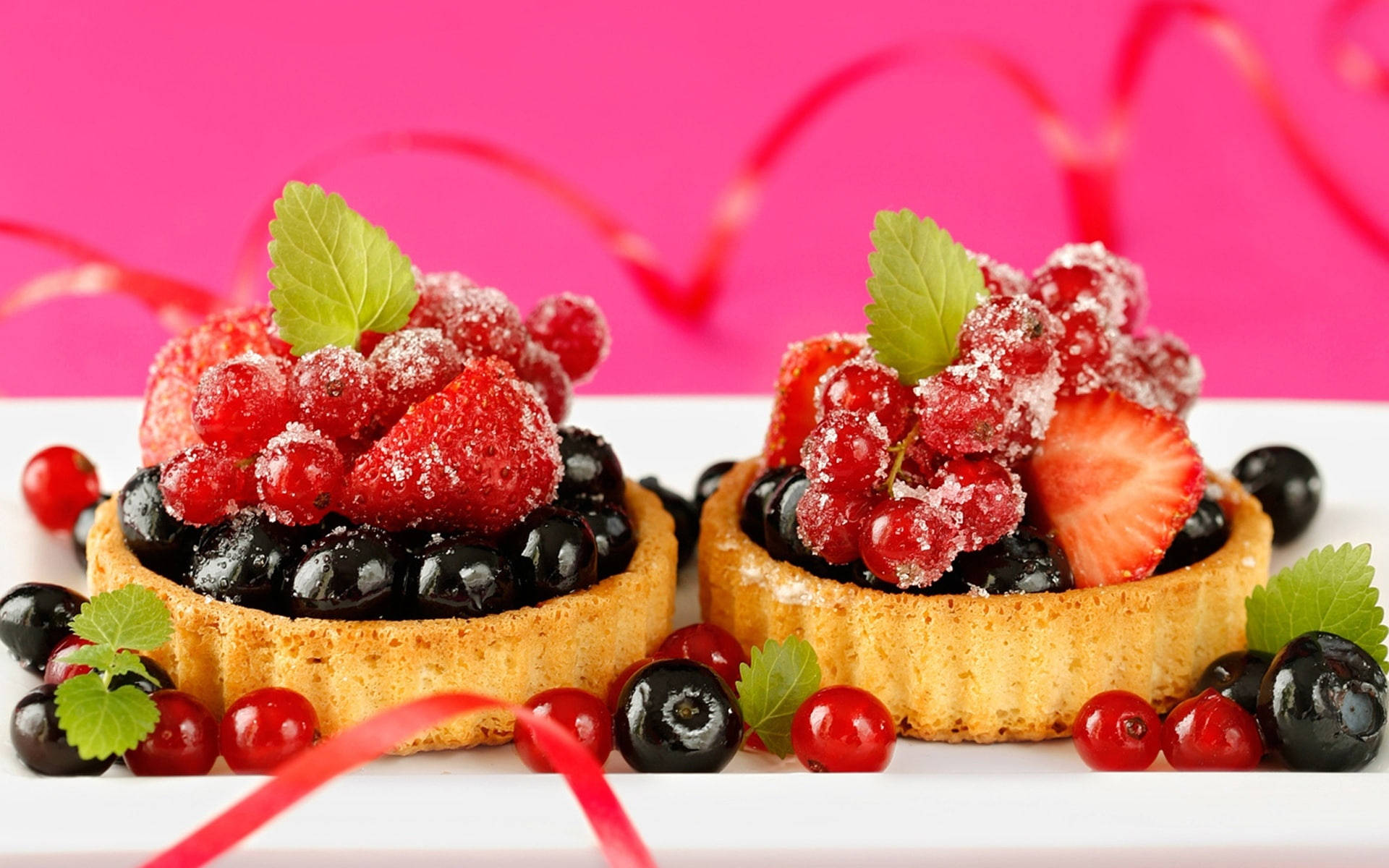 Tarts With Berries Topping Background
