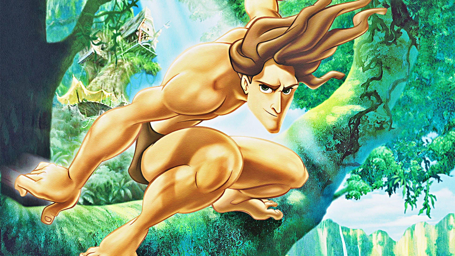 Tarzan Curly Hair Blown Away Background