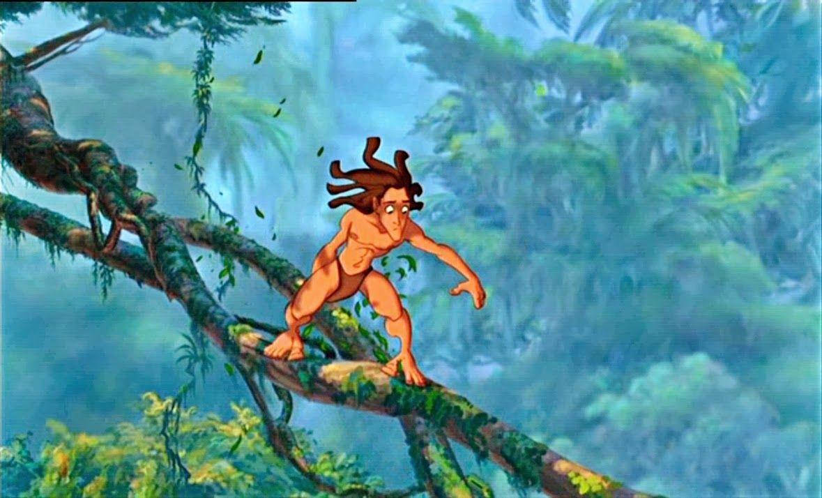 Tarzan Playing On The Forest Background