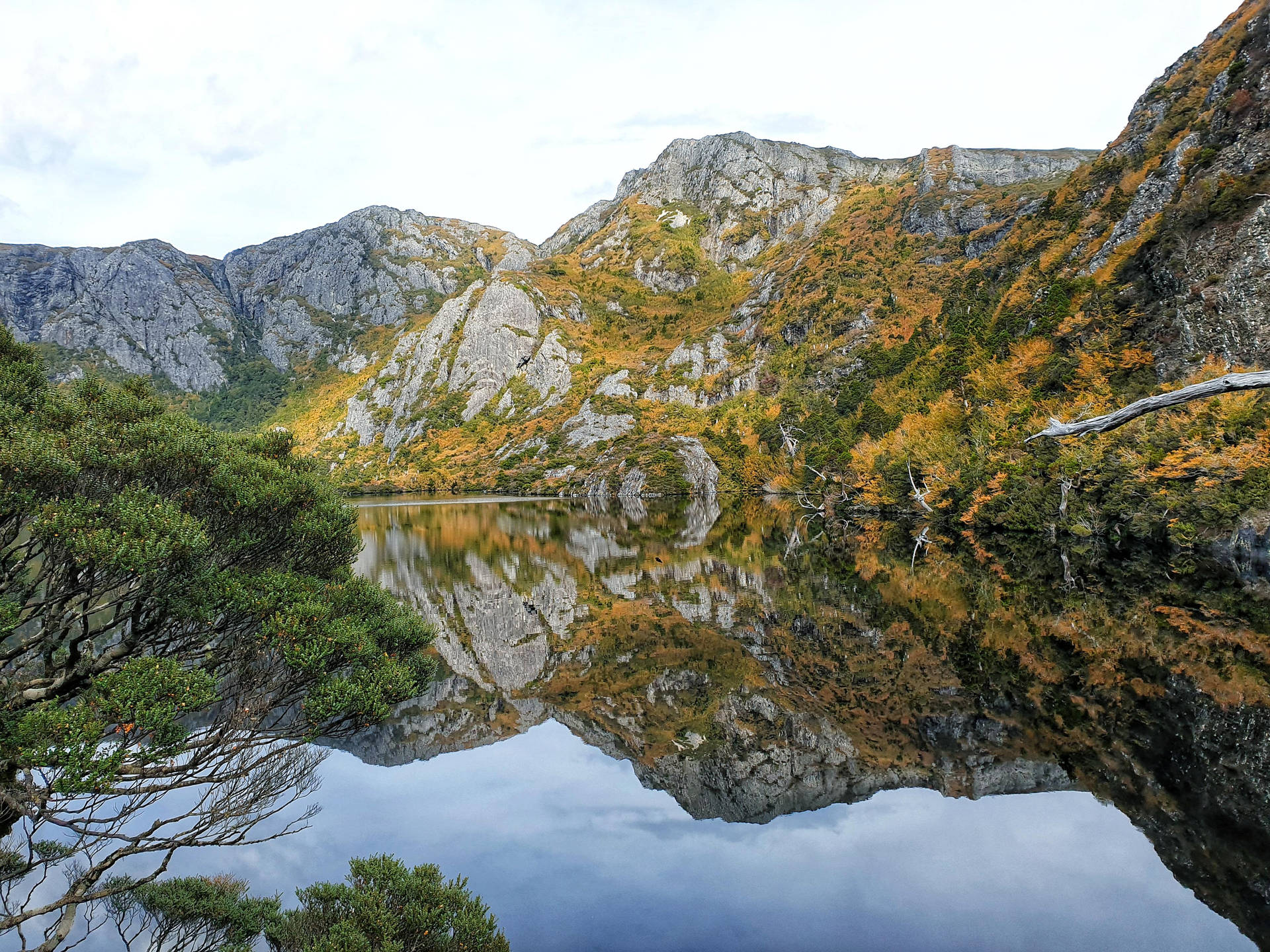 Tasmania Rocky Scenery Lake Background