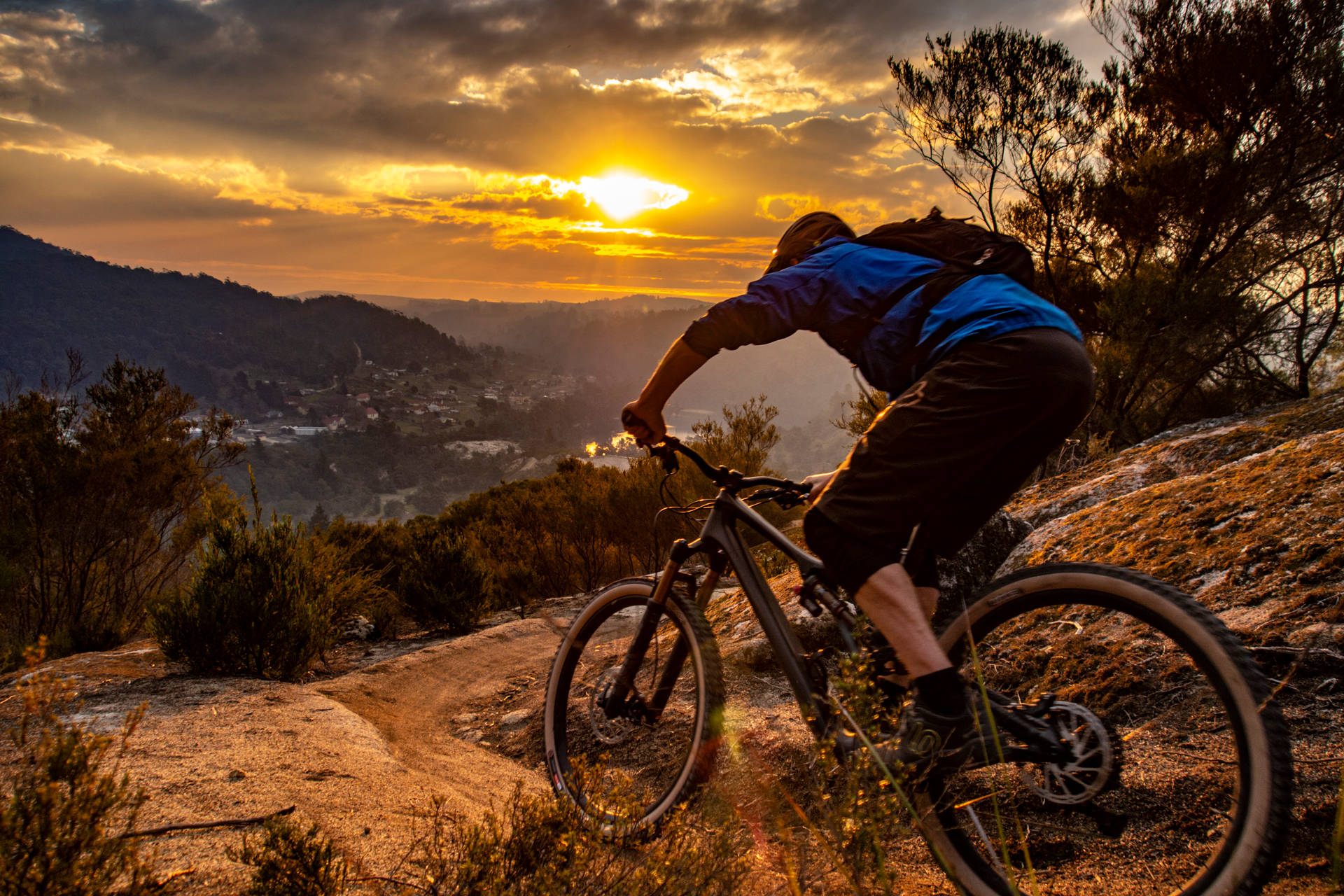 Tasmania Sunset Biking