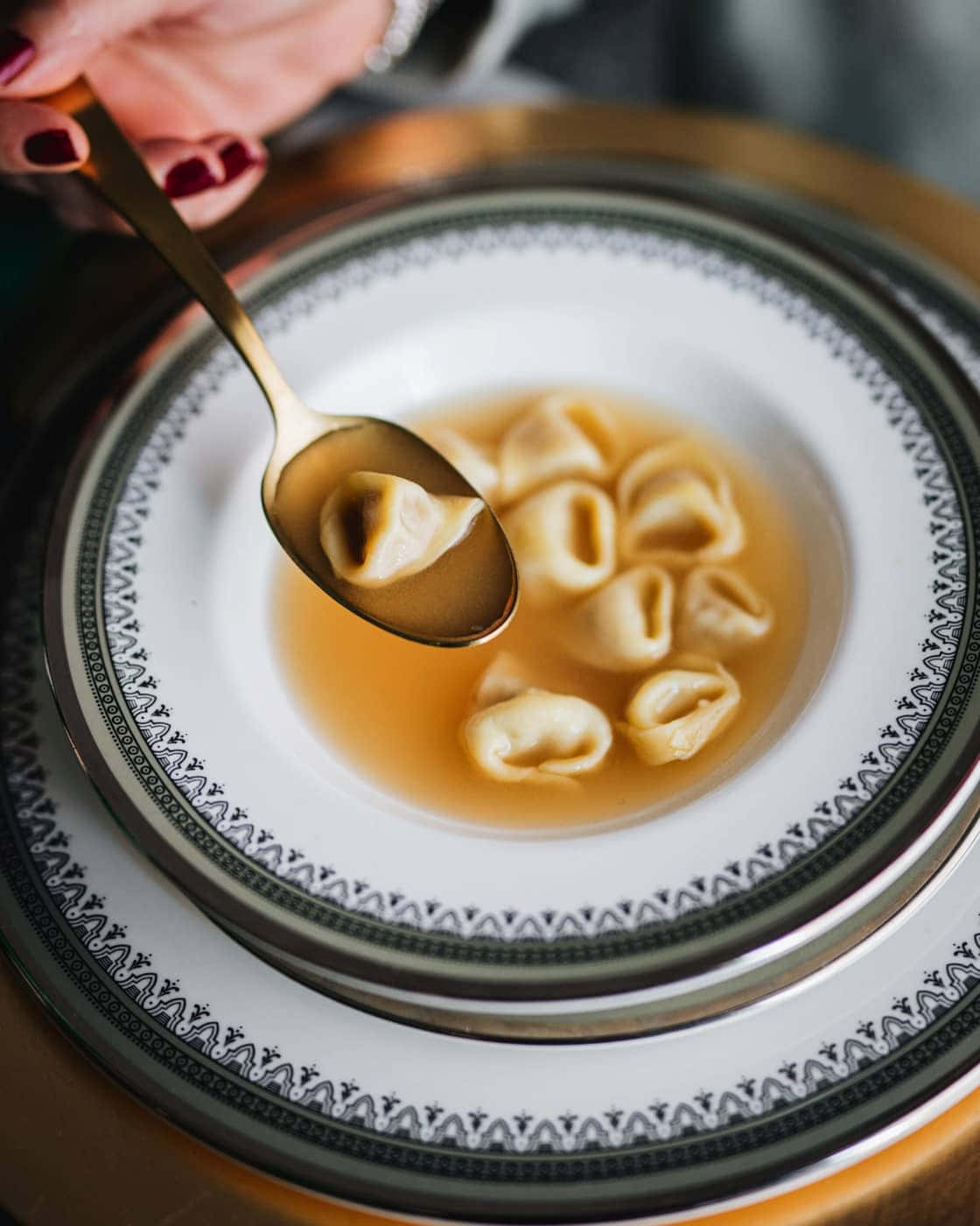 Tasting Tortellini In Brodo Background