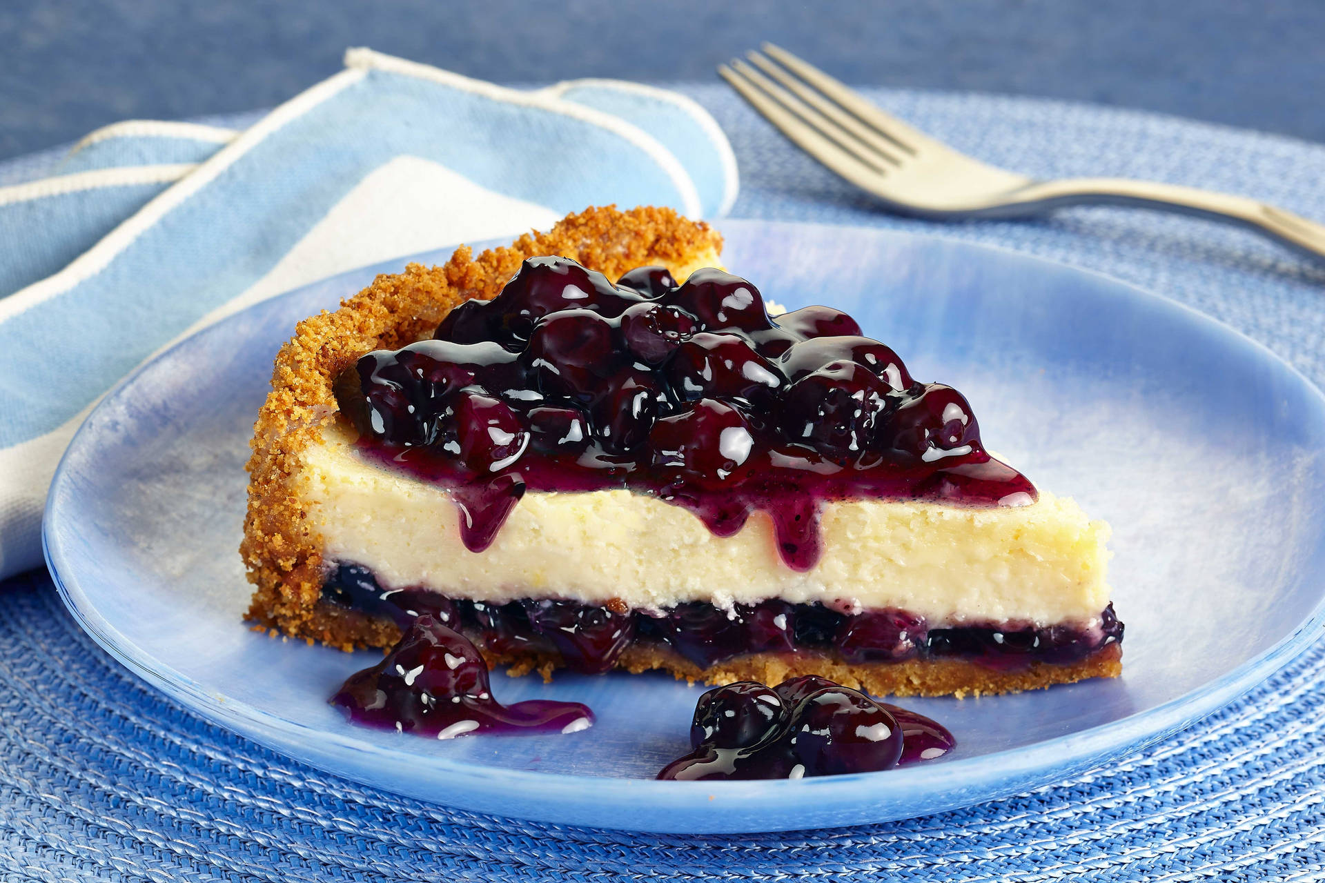 Tasty Blueberry Pie Slice Background