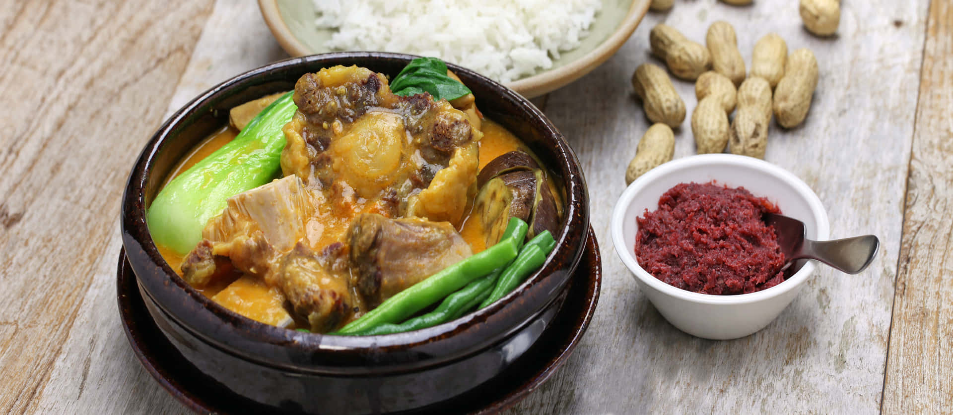 Tasty Filipino Stew Kare-kare Background